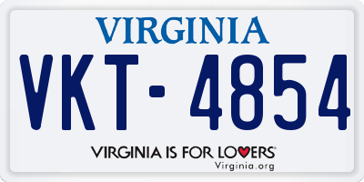VA license plate VKT4854