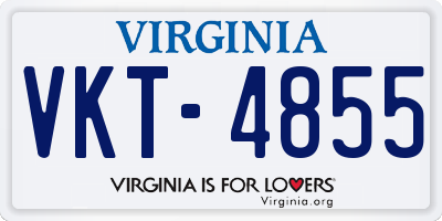 VA license plate VKT4855