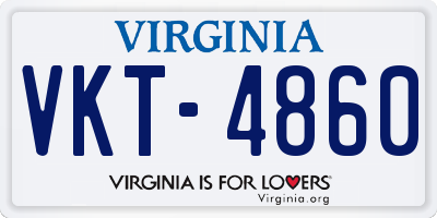 VA license plate VKT4860