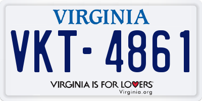 VA license plate VKT4861