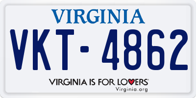 VA license plate VKT4862