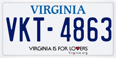 VA license plate VKT4863