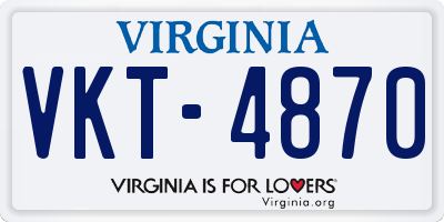 VA license plate VKT4870