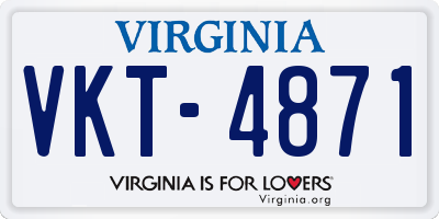 VA license plate VKT4871