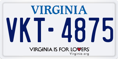 VA license plate VKT4875