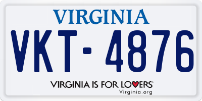 VA license plate VKT4876