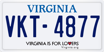 VA license plate VKT4877