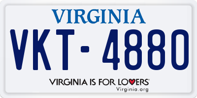 VA license plate VKT4880