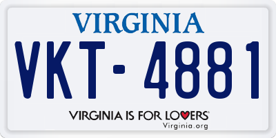 VA license plate VKT4881