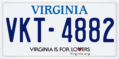 VA license plate VKT4882