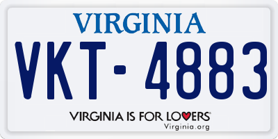 VA license plate VKT4883