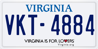 VA license plate VKT4884