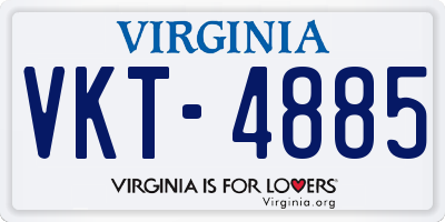 VA license plate VKT4885