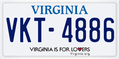 VA license plate VKT4886