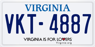 VA license plate VKT4887