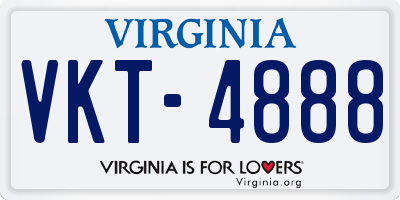 VA license plate VKT4888