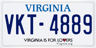 VA license plate VKT4889
