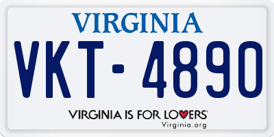 VA license plate VKT4890