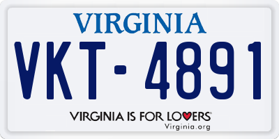 VA license plate VKT4891