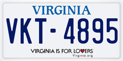 VA license plate VKT4895