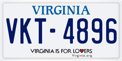 VA license plate VKT4896