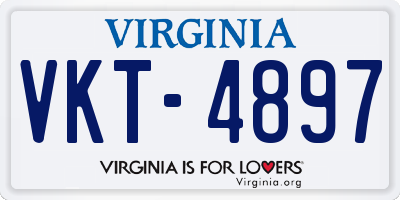 VA license plate VKT4897