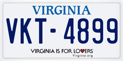 VA license plate VKT4899