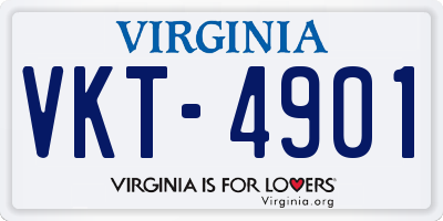 VA license plate VKT4901