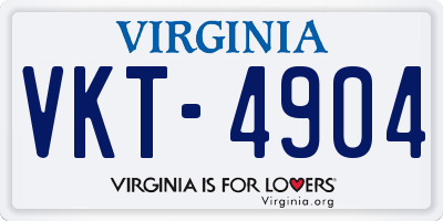 VA license plate VKT4904
