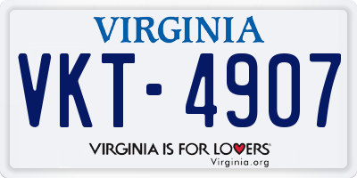 VA license plate VKT4907
