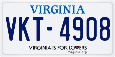 VA license plate VKT4908