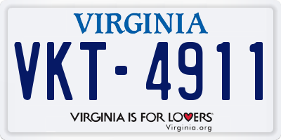 VA license plate VKT4911