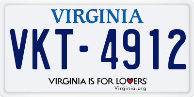 VA license plate VKT4912