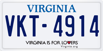VA license plate VKT4914