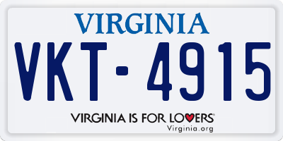VA license plate VKT4915