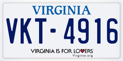 VA license plate VKT4916