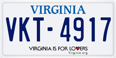VA license plate VKT4917