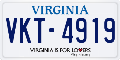 VA license plate VKT4919