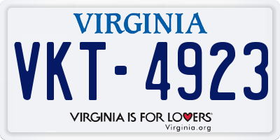 VA license plate VKT4923