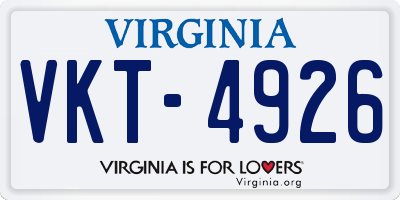 VA license plate VKT4926