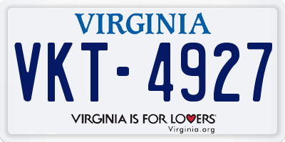 VA license plate VKT4927
