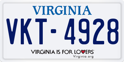 VA license plate VKT4928