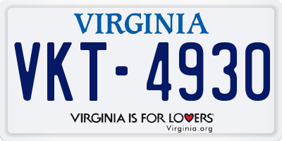 VA license plate VKT4930