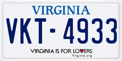 VA license plate VKT4933