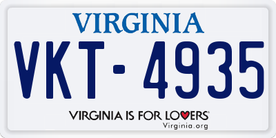 VA license plate VKT4935