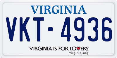 VA license plate VKT4936