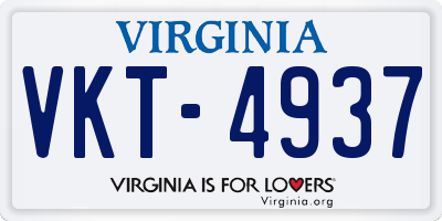 VA license plate VKT4937
