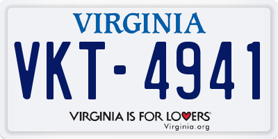 VA license plate VKT4941