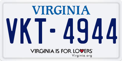 VA license plate VKT4944