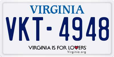 VA license plate VKT4948